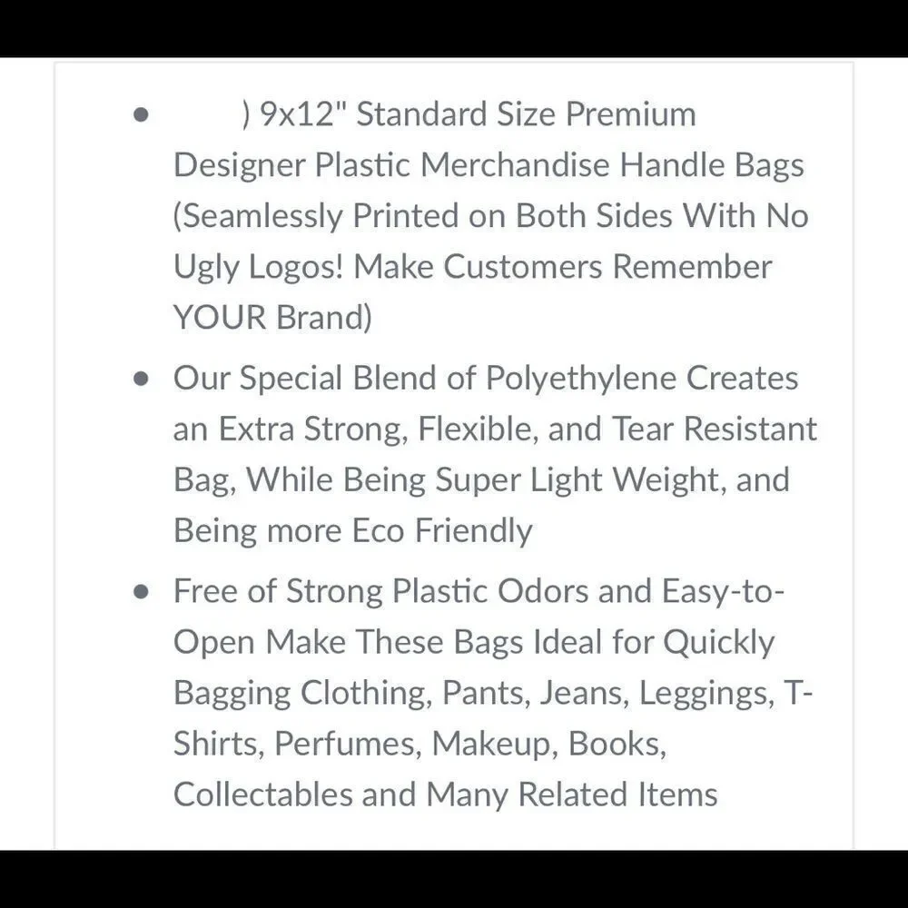 Special listing bags